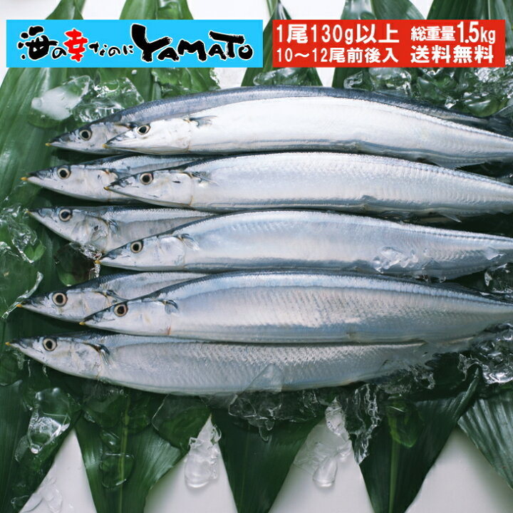 楽天市場 三陸産 鮮 秋刀魚 1尾130g以上保証 総重量1 5kg 10 12尾入が目安となります 食べ方ガイド付き さんま サンマ 海の幸なのにｙａｍａｔｏ
