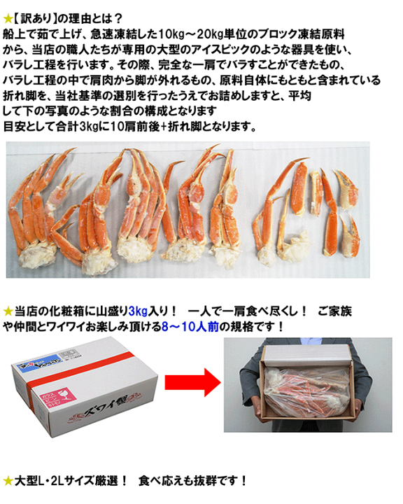 楽天市場】1kg当たり3,704円！メガ盛り3kg！大型L・2Lサイズの