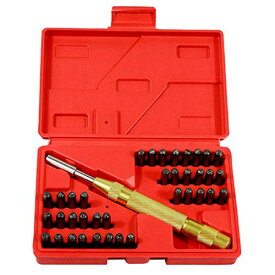 文字ポンチ アルファベット & 数字 37文字 打刻印セット 刻印ポンチ 37PCS 3