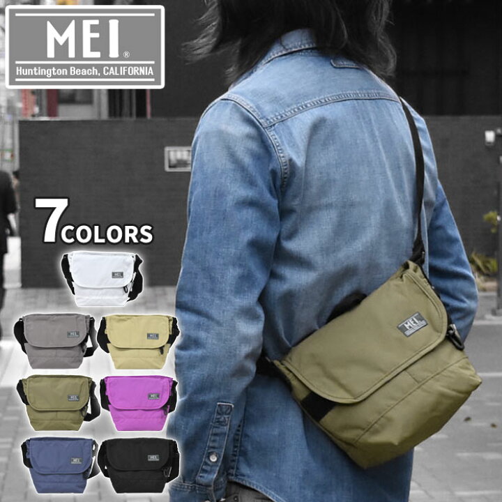 楽天市場 ショルダーバッグ メンズ 斜めがけ Mei エムイーアイ ナイロン ミニ メッセンジャーバッグ ミニショルダーバッグ ミニメッセンジャー バッグ 斜めがけバッグ バッグ 軽量 軽い 登山 フェス 旅行用 おしゃれ オシャレ シンプル 無地 ナイロンキャンバス ブランド