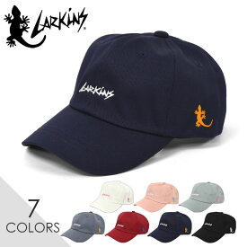 LARKiNS ラーキンス ロゴ ローキャップ /メンズ レディース 男女兼用 キャップ 帽子 CAP ベースボールキャップ ストリート系 カジュアル かっこいい かわいい おしゃれ アウトドア フェス ボックスロゴ 無地 シンプル 刺繍 フリーサイズ ブランド LK トカゲ コットン/ p