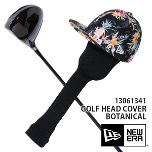 NEW ERA ニューエラ ヘッドカバー ボタニカル /NEWERA GOLF 13061341 刺繍 ブラック 黒 花柄 ボタニカル柄 ブランド ヘッドカバー ドライバー ドライバー用 帽子 帽子型 キャップ キャップ型 カバー 