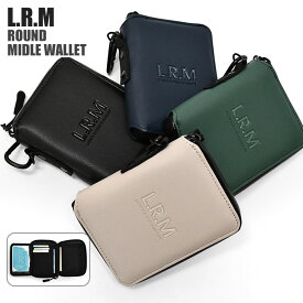ミドル財布 財布 レディース おしゃれ/ L.R.M フェイクレザー TPUプリント ラウンドファスナー /ミドル 二つ折り財布 二つ折り ラウンドジップ レザー 合皮 大容量 通勤 通学 アウトドア キャンプ 大人 小学生 中学生 高校生 かっこいい 無地 シンプル 軽量 軽い/ p
