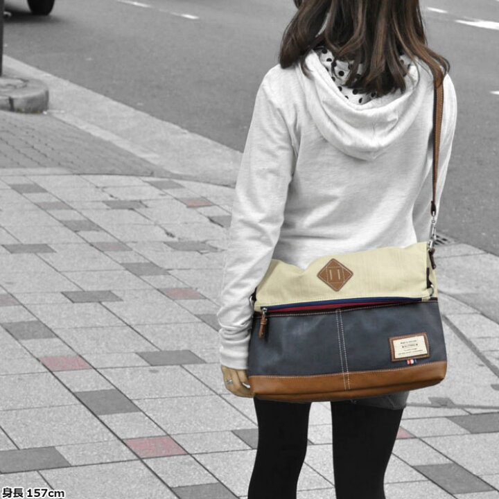 楽天市場 ショルダーバッグ メンズ 斜めがけ コットン Pu 切り替え 2way ショルダーバッグ 口折れショルダーバッグ レディース メンズ 通勤 通学 斜めがけバッグ 斜めがけ 肩掛け ショルダー バッグ ブタ鼻 ブラック 黒 P Pesca ペスカ