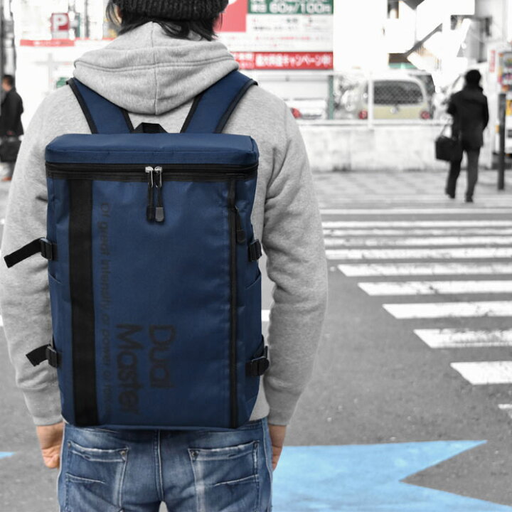 楽天市場 リュック メンズ リュック メンズ おしゃれ リュック 大容量 リュック 通学 メンズ リュック おしゃれ メンズ リュックサック メンズ ナイロンキャンバス ボックス 通勤 通学 高校生 ブラック 黒 ボックス型 スクエア 四角 P Pesca ペスカ