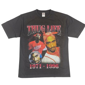 【ヴィンテージTシャツ】2PAC Tシャツ(チャコール) ラップティー 2パック