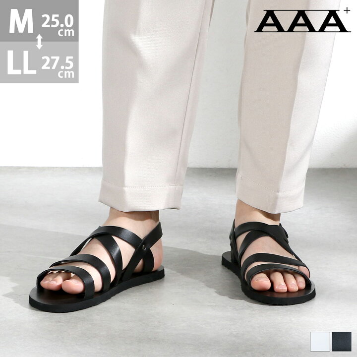 楽天市場 クーポン配布中 サンダル メンズ レザー 黒 脱げない かかと バックストラップ 3本ベルト クロスベルト ブラック ブラウン ホワイト カジュアル 春 夏 合成皮革 レザーサンダル 大人 おしゃれ 焦がし加工 24 5 27 0cm a サンエープラス No 2370 ｓｆｗ