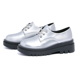 オックスフォードシューズ レディース レースアップシューズ 厚底 5cmヒール 大きいサイズ 革靴 シンプル おしゃれ 痛くない ラウンドトゥ おじ靴 黒 ブラック 白 ホワイト No.3040 22.5-27cm リバ