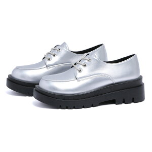 オックスフォードシューズ レディース レースアップシューズ 厚底 5cmヒール 大きいサイズ 革靴 外羽根 Uチップ ラウンドトゥ 痛くない シンプル おしゃれ おじ靴 黒 ブラック 白 ホワイト No.