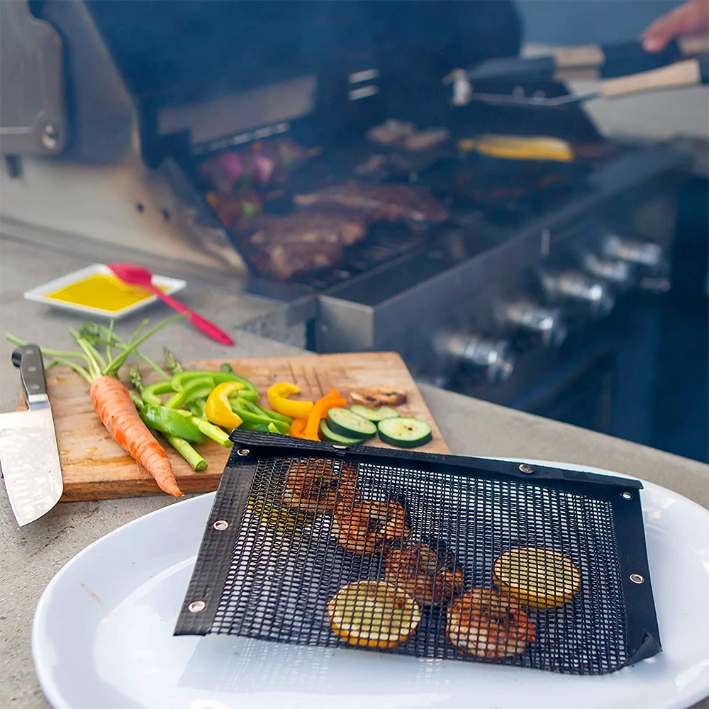 バーベキュー　メッシュ　バッグ　簡単　焦げ　炭火　便利グッズ　BBQ　５７２°対応　野菜　洗って繰り返し使える　防止　グリル　SH1　キャンプ　調理　肉　焼き