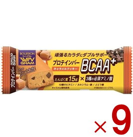 【P最大15倍! ※10倍のみエントリー 2/15限定 】ブルボン プロテインバー BCAA+ キャラメルクッキー プロテイン キャラメル クッキー タンパク質 9個
