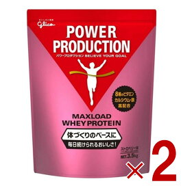 【P最大5倍 要エントリー 4-10日マラソン限定】グリコ プロテイン 3kg パワープロダクション マックスロード ホエイプロテイン ストロベリー味 大容量 2個