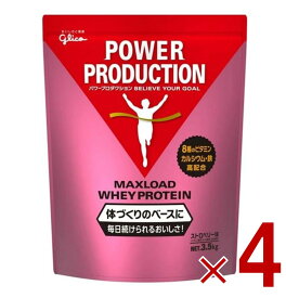 【P最大15倍 ※10倍のみ要エントリー 30日限定】グリコ プロテイン 3kg パワープロダクション マックスロード ホエイプロテイン ストロベリー味 大容量 4個