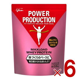 【P最大5倍 要エントリー 4-10日マラソン限定】グリコ プロテイン 3kg パワープロダクション マックスロード ホエイプロテイン ストロベリー味 大容量 6個