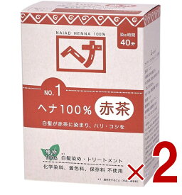 【ポイント5倍!! ※要エントリー※11/4-10期間限定】白髪染め ヘアカラー ヘナ100% 100g No.1 赤茶系 Naiad ナイアード カラー剤 カラーリング 毛染め トリートメント効果 2個
