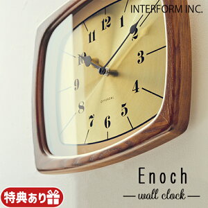 【レビューでプレゼント】INTERFORM インターフォルム Enoch イーノク ウォールクロック CL-3853 スイープムーブメント 静か 無音 音がしない 掛け時計 壁掛け モダン 時間 電池 アナログ 洗面所