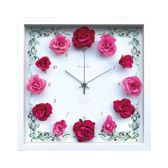文字盤の代わりに可愛らしいお花やキャラクターを一つ一つ貼り付けてあります キュートなモチーフがお部屋に彩を添えてくれる掛け時計です DISPLAY WinePink 幸せなふたりに贈る結婚祝い 全ての CLOCK 掛時計