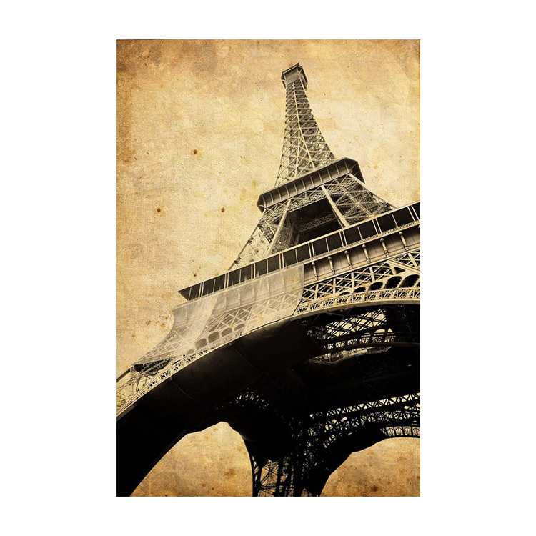キャンパス地に絵やデザインを印刷したキャンバスアート Andre 新品即決 Viegas Vintage Eiffel 少し豊富な贈り物 Tower