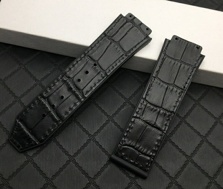 Hublot ブラック レザーバンド クロコダイル 
