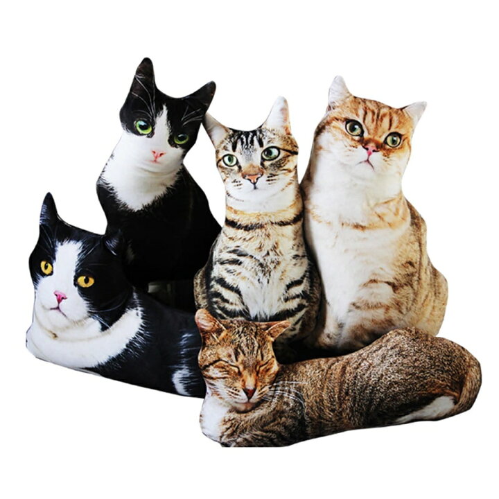 楽天市場 リアルな猫のぬいぐるみクッション ねこ 縫いぐるみ リアル 本物 そっくり ペット プレゼント ギフト 子供 誕生日 大きい ペットロス なま猫 三毛猫 爪とぎ Sg楽天市場店