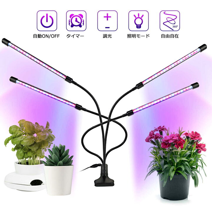 楽天市場 観葉植物育成ライト Led 箱潰れ品 多肉植物 照明 40w 室内栽培 水耕栽培 野菜工場 Ledライト 3モード調色 タイマー機能 梅雨時期 冬 日照不足解消 省エネ Usb電源式 クリップ式 家庭菜園 アクアリウム 水槽 室内菜園キット Sg楽天市場店