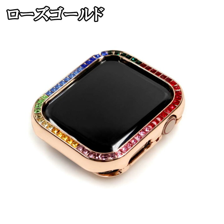 楽天市場】【アップルウォッチ レインボー 宝石 ダイヤ風ベゼル  