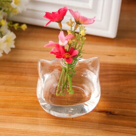 【猫の花瓶】ネコ 花瓶 寝室 台所 玄関 動物 ねこ 猫の 可愛い おしゃれ ガラス 一輪挿し フラワーベース 贈り物 お誕生日 プレゼント インテリア 花 SH1