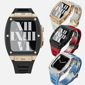 楽天1位【高級アップルウォッチに対応互換バンドカバーセット ラバーバンド2】ベルト ステンレス ケース 44mm 45mm 46mm シリーズ series10 9 8 7 6 5 4 SE Apple watch マグネット 交換 一体 腕時計 おしゃれ メンズ レディース アップルウォッチケース 新型