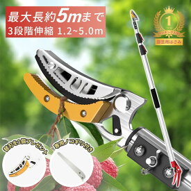 ベルト・替刃付き ＼楽天連続1位／ 高枝切りバサミ ノコギリ 高枝切鋏 伸縮式 剪定鋏 はさみ 高所太枝切鋏 高枝切り鋏 2m3m4m5m 強力 軽量 太い枝 高枝切り 柿取り棒 えだきりばさみ 枝切り鋏 高枝バサミ 枝切ばさみ 高枝 女性 海外通販