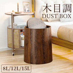 ゴミ箱 木目調 おしゃれ 分別 15L 12L ダストボックス ごみ箱 ふた付き キッチン リビング 北欧 シンプル 大容量 フタ付き 蓋付き コンパクト 見えない ナチュラル 木目 ブラウン ごみばこ 収納