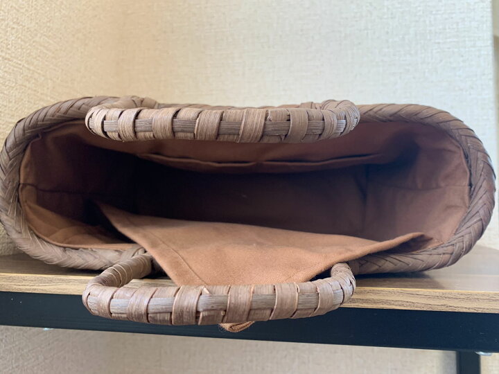 楽天市場】山葡萄かごバッグ 手作りかごバッグ 細ひご網代編 内布付き 