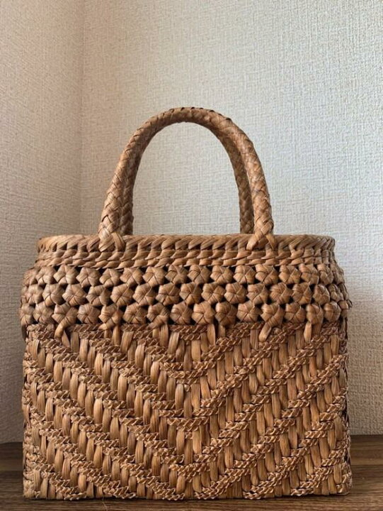 楽天市場】山葡萄 山葡萄かごバッグ 手作り 籠バッグ 花編み、三つ編み  