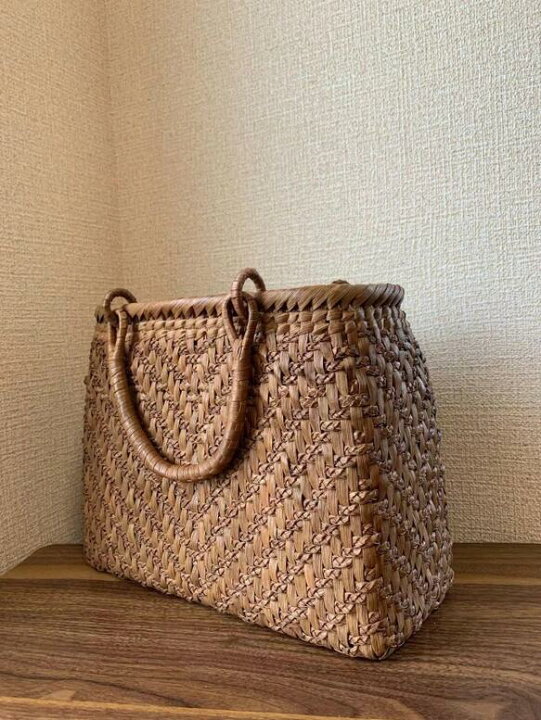 楽天市場】山葡萄 山葡萄かごバッグ 手作り 籠バッグ 三つ編み 内布  
