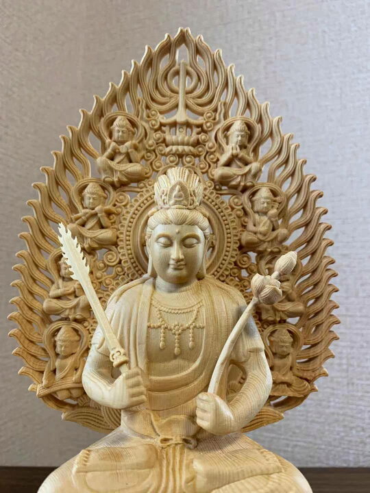 楽天市場】仏像 虚空蔵菩薩像 虚空蔵菩薩 檜木 木彫 仏具 (約)高28cm 
