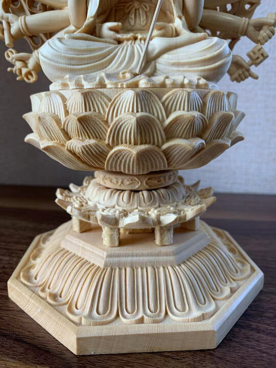 楽天市場】仏像 准胝観音菩薩 準胝観音 准胝観音菩薩像 檜木 木彫り  