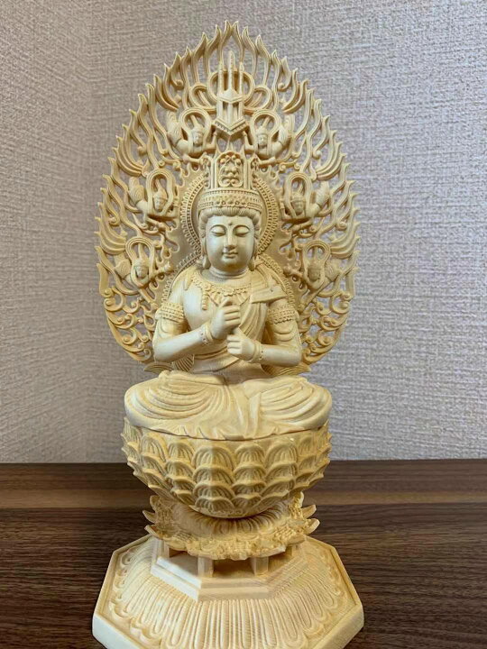 楽天市場】仏像 大日如来像 大日如来 檜木 木彫 仏具 (約)高28cm×幅 