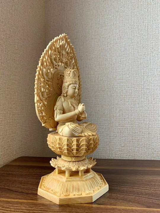 楽天市場】仏像 大日如来像 大日如来 檜木 木彫 仏具 (約)高28cm×幅 