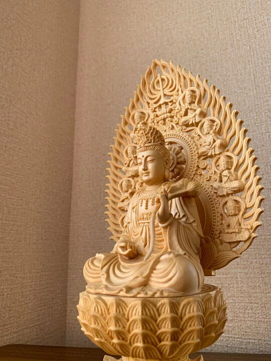 楽天市場】仏像 大勢至菩薩 勢至菩薩 勢至菩薩像 檜木 木彫 仏具 (約 