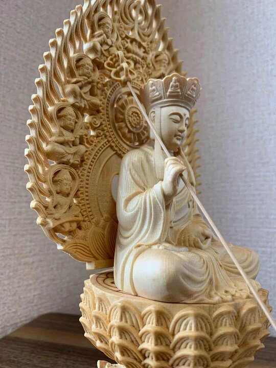 仏像 木彫 地蔵菩薩像 檜木 (約)高43cm×幅14cm×奥行14cm