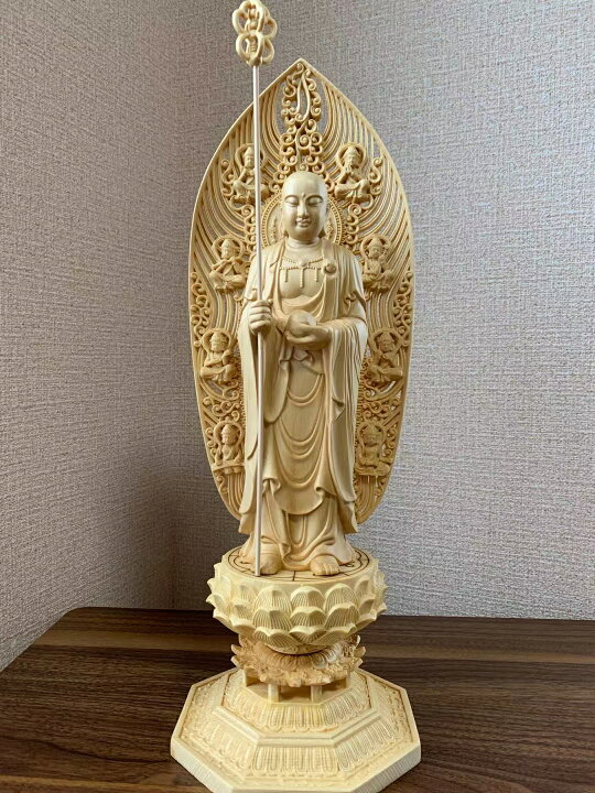 楽天市場】仏像 地蔵菩薩像 地蔵菩薩 檜木 木彫 仏具 (約)高43cm×幅 