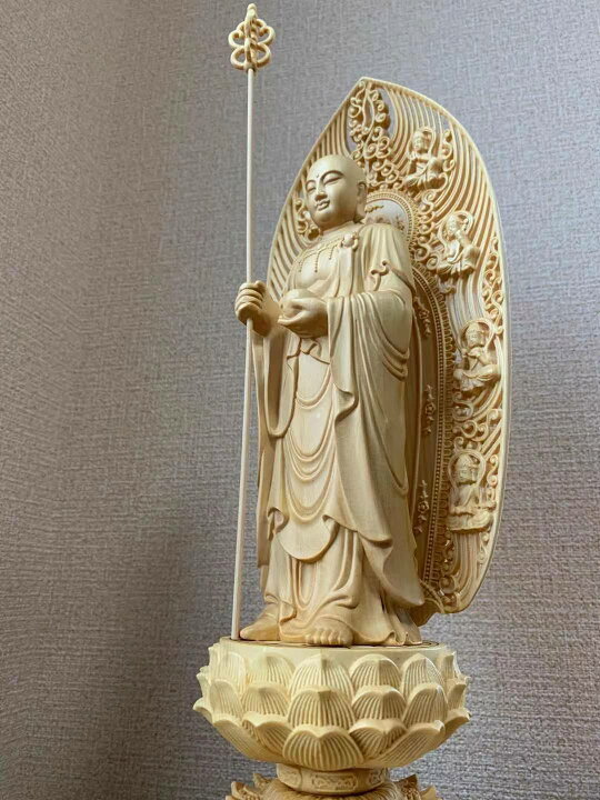 楽天市場】仏像 地蔵菩薩像 地蔵菩薩 檜木 木彫 仏具 (約)高43cm×幅 