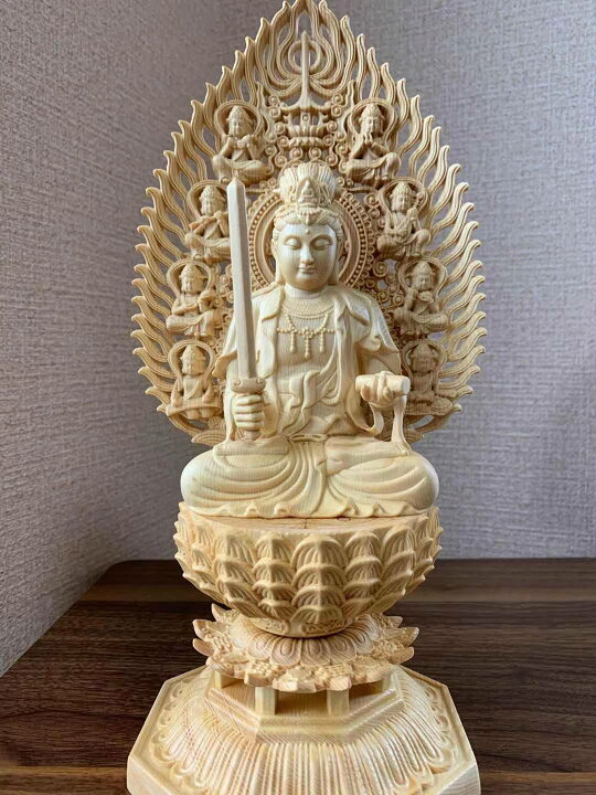 楽天市場】仏像 文殊菩薩 普賢菩薩 檜木 (一体のサイズ約)高28cm×幅 