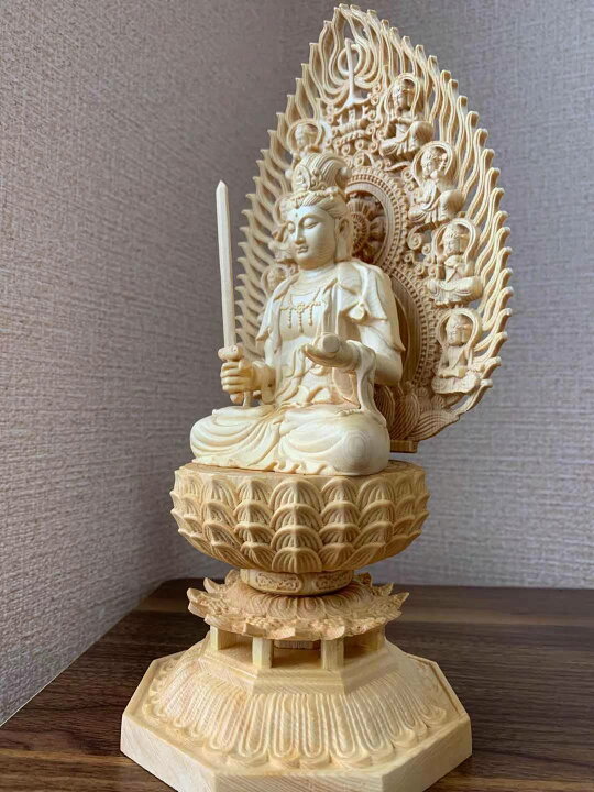 楽天市場】仏像 文殊菩薩 普賢菩薩 檜木 (一体のサイズ約)高28cm×幅 