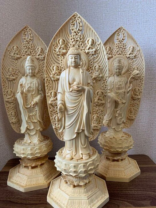 楽天市場】仏像 阿弥陀三尊像 【阿弥陀如来、観音菩薩、勢至菩薩 