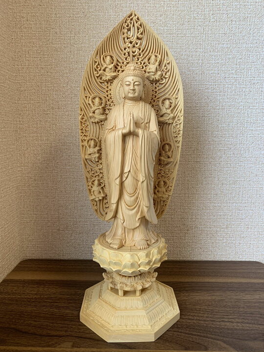 楽天市場】仏像 釈迦如来像 お釈迦様 釈迦如来 ヒノキ 木彫 仏具 (約 