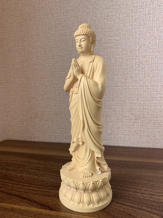 楽天市場】仏像 釈迦如来像 お釈迦様 釈迦如来 ツゲ 木彫 仏具 (約)高 