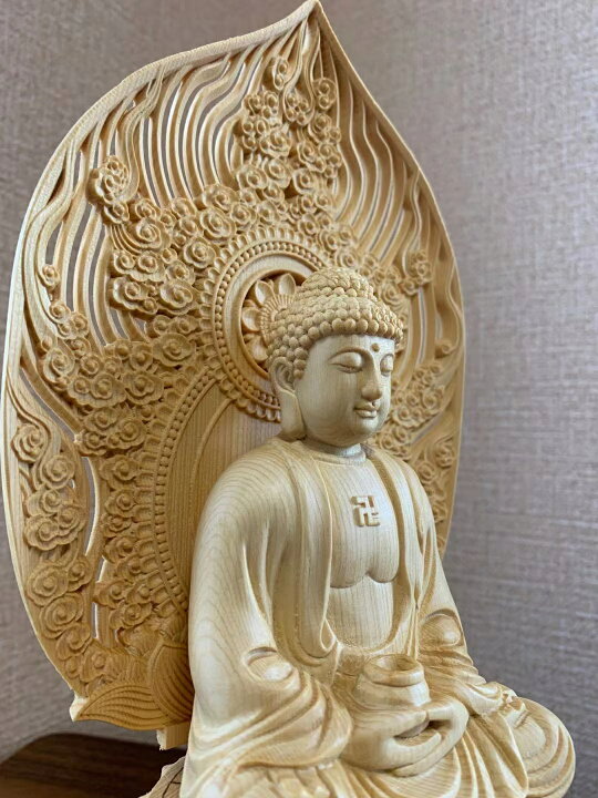 楽天市場】仏像 釈迦如来 釈迦牟尼如来 木彫 檜木 (約)高28cm×幅12cm 