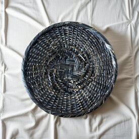 蕎麦ざる 竹ざる 蕎麦皿 手作りそばざる 黒竹 直径約21cm 戸隠風 (盛り目安 一人前) 年越しそばざる