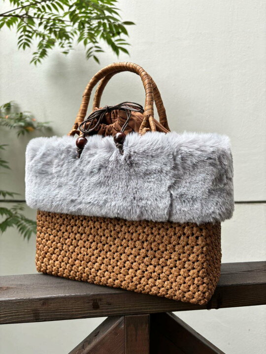 楽天市場】【秋冬】山葡萄かごバッグ 手作り 山葡萄籠バッグ 小粒花  