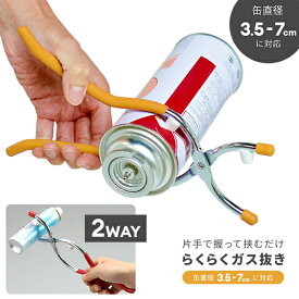 ガス抜き ガス抜き器 缶径3.5〜7cm ガスボンベ カセットボンベ ガス缶 スプレー缶 2WAY 小さい缶 大きい缶 廃棄 処理 処分 簡単 プライヤー ガスパンチ リサイクル 分別 エコ 針カバー付き 大きな缶でも小さな缶でもガス抜き簡単♪【メール便送料無料】